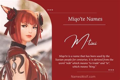 miqo's|miqo'te naming.